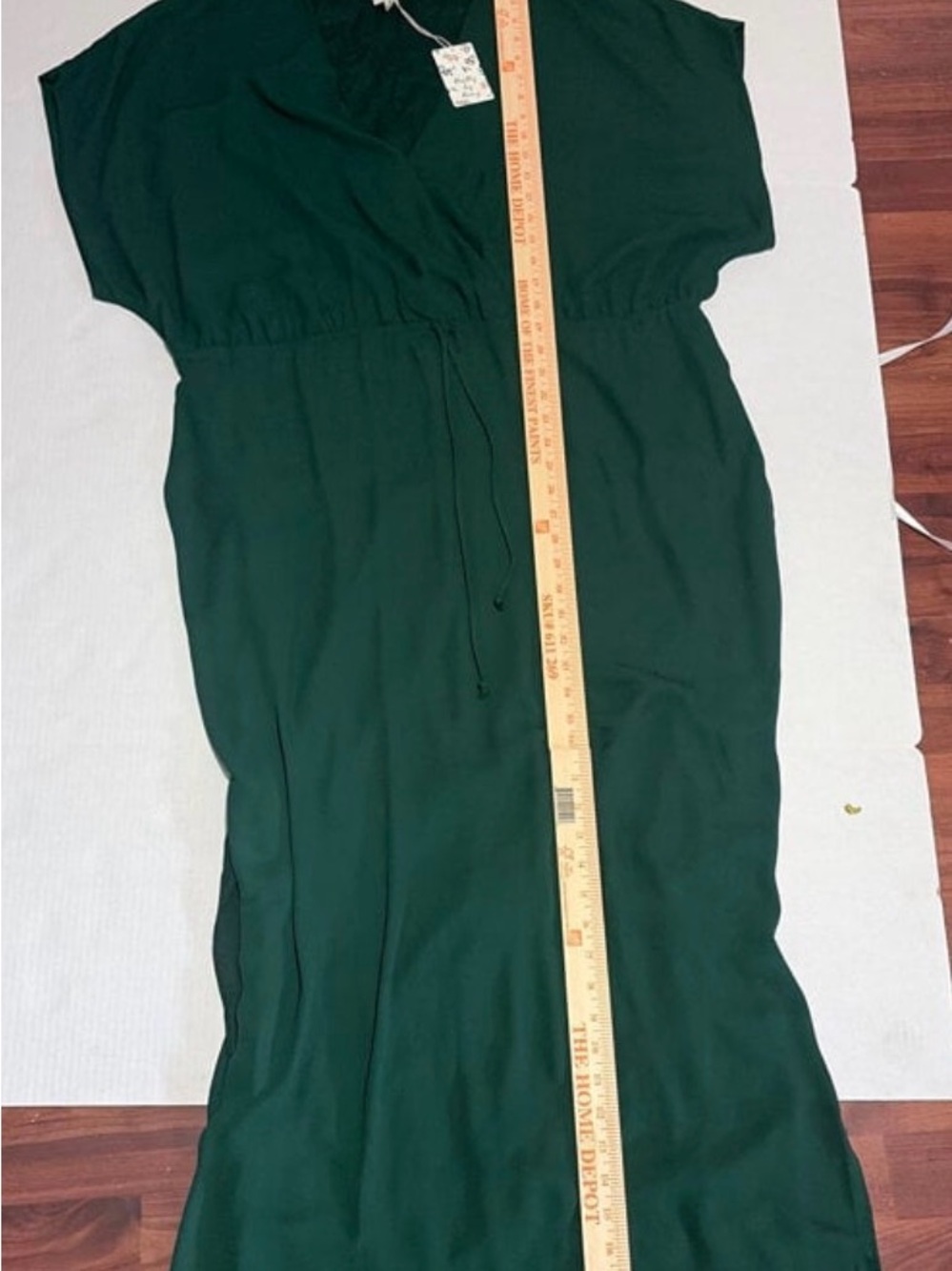 Forest Green V-Neck Drawstring Waist Maxi Dress XL
